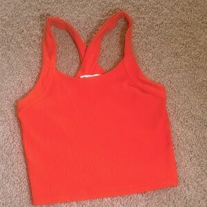 Athleta cropped ribbed tank cross back